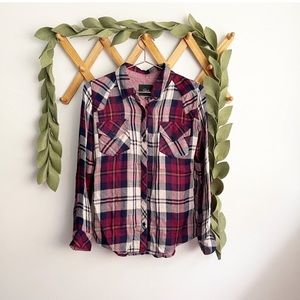 Rails Maroon plaid button down shirt XS